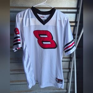 Licensed NASCAR Men's Dale Earnhardt Jr. #8 Football Jersey  Size Med White& Red